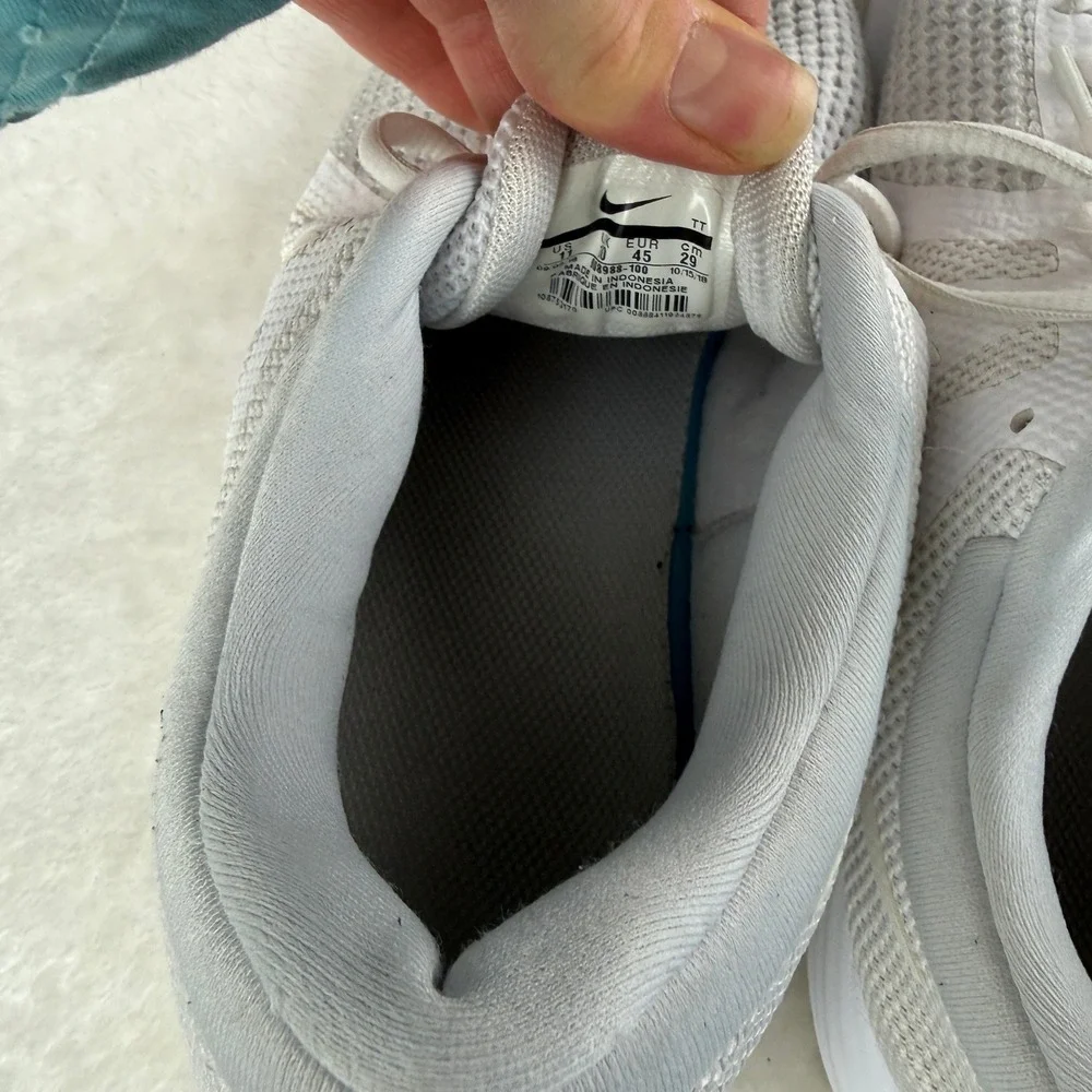 Nike Revolution 4 Mens US 11 Pure Platinum White Gray Mesh‎ Lace Up Running Shoe